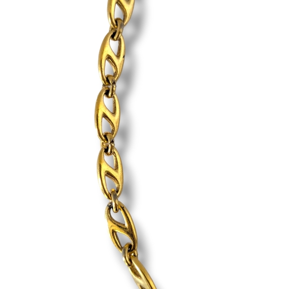 Long Gold Tone Necklace Monet Vintage Anchor Link Chain 80s Maximalist - Picture 6 of 9